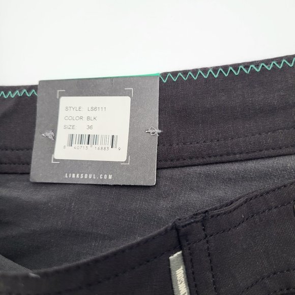 LINKSOUL Boardwalker Mens SZ 36 Hybrid Boardshorts Black Print NWT LS6111 - Picture 5 of 9